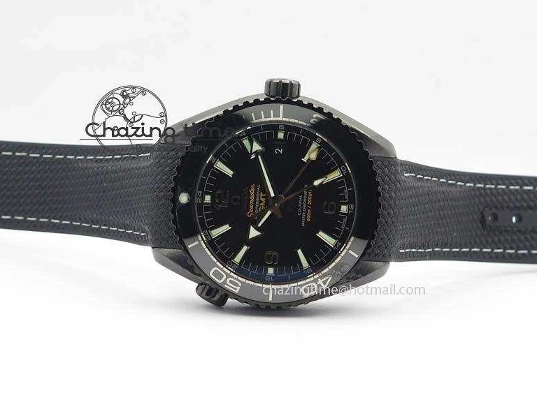 0502 Planet Ocean 45mm Real Ceramic BP-Maker Best Edition Black Dial On Nylon Rubber Strap A TopPick 8185